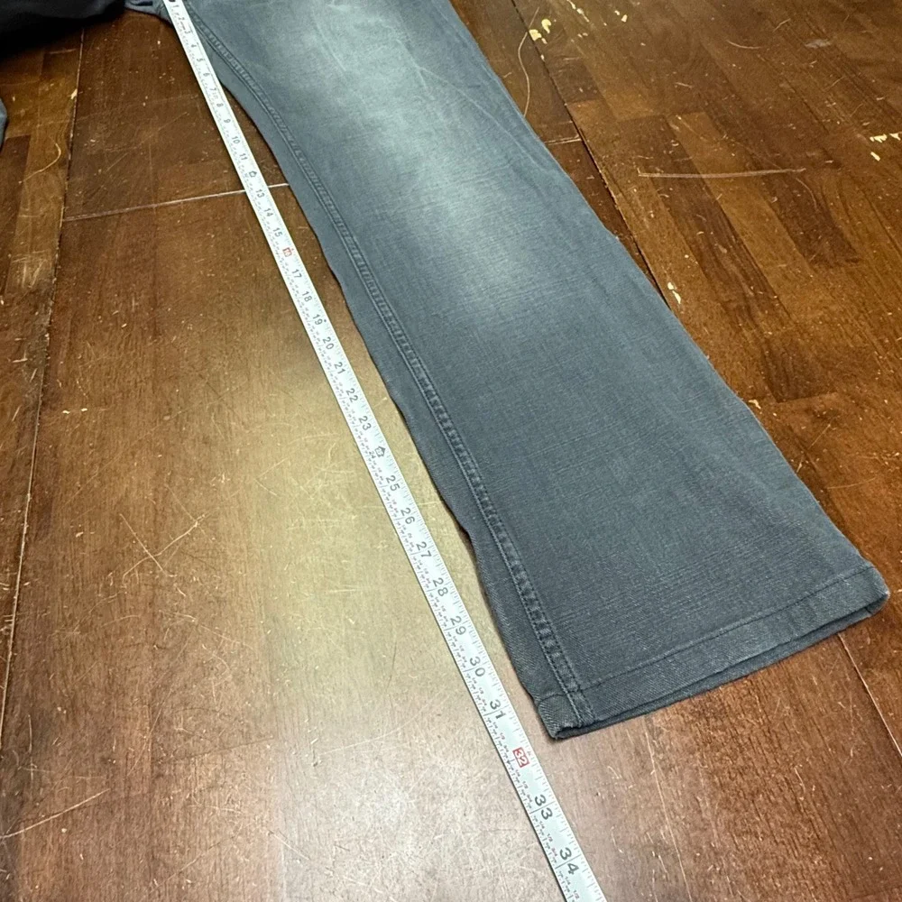 D&G Dolce & Gabbana Jeans Mens 34/32 Grey Straight Leg Metal Logo Plaque R50000
